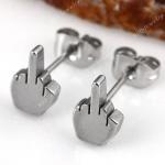 [gryxh31300199]middle finger stud earrings