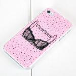 Pink Sexy Lady Lace Bra Hard Cover Case for Iphone 4/4s
