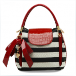 [grdx02075]fashion Bowknot Lovely zebras stripe woman handbag