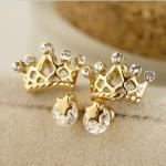 [gryxh3300220]shining stars crown earrings set Ear stud gift-yellow