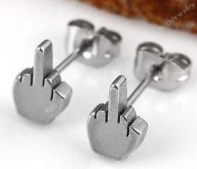 [gryxh31300199]middle finger stud earrings