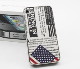 The stars and stripes flag newspaper fashion case for iphone4/4s