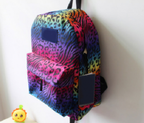 cool Gradient/colorful retro mint Blue Leopard VS Backpack/bag