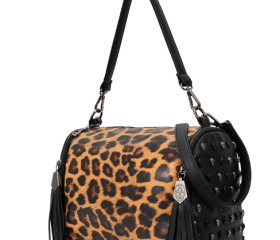 cute cool fashion pu Leopard rivet Backpack/bag