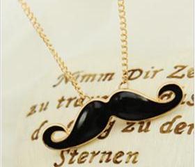 lovely black Moustache necklace