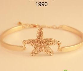 [gryxh31200081]Sweet rhinestone starfish sea star bracelet
